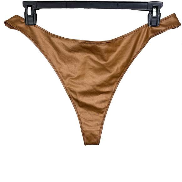 New SKIMS Wet Jersey Dipped Thong Panty Copper Plus Size 3X Panties New NWT - Picture 1 of 6